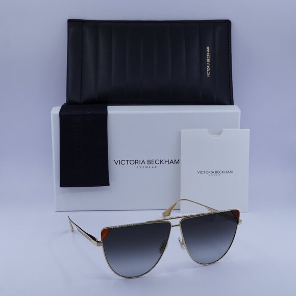 Victoria Beckham VB239S 222 Aviator Sunglasses – Gold/Grey - Picture 1 of 11